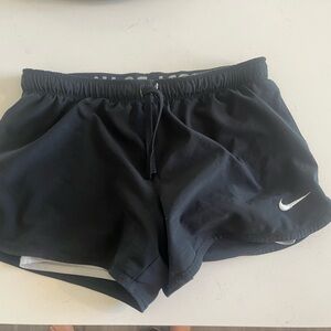 Nike Black Women's Athletic Shorts with White Swoosh